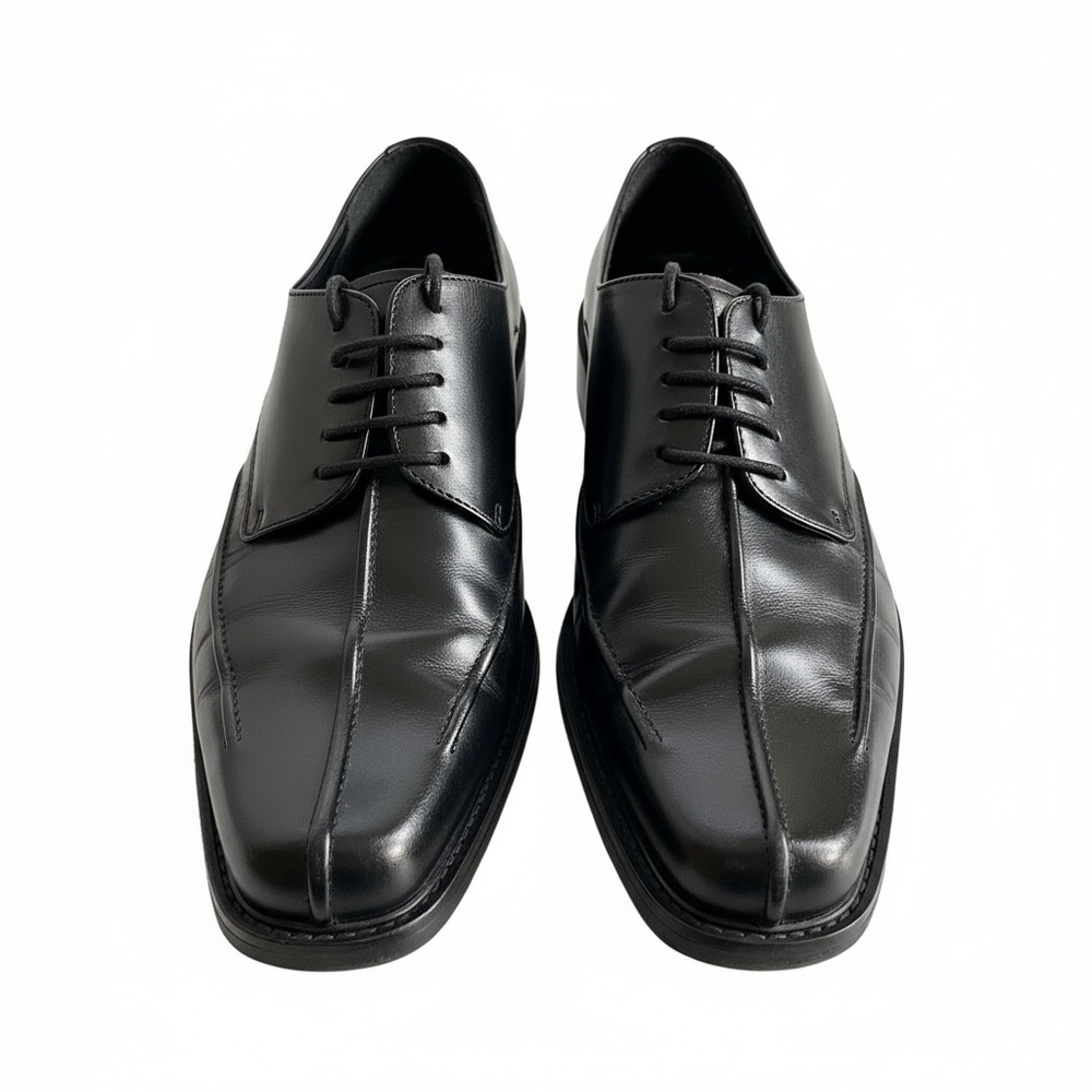 Handcrafted made in Italy by Di Corleone Men's Size 10 Black Leather Shoes.